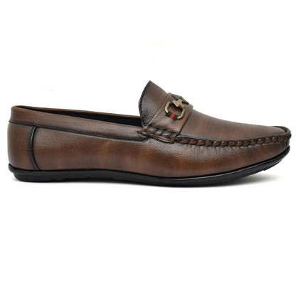 Brown Vegan Leather Loafers