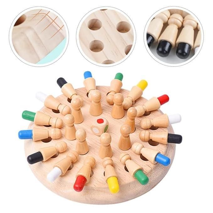 Wooden Memory Matchstick Chess Game