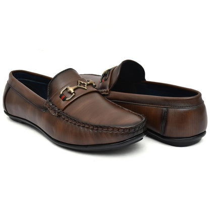 Brown Vegan Leather Loafers